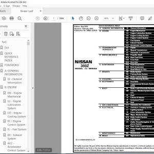 2004.5 COUPE NISSAN 350Z Z33 Series Service Manual PDF DOWNLOAD