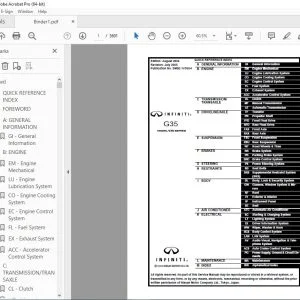 2005 INFINITI G35 Sedan V35 Series Service Manual PDF DOWNLOAD