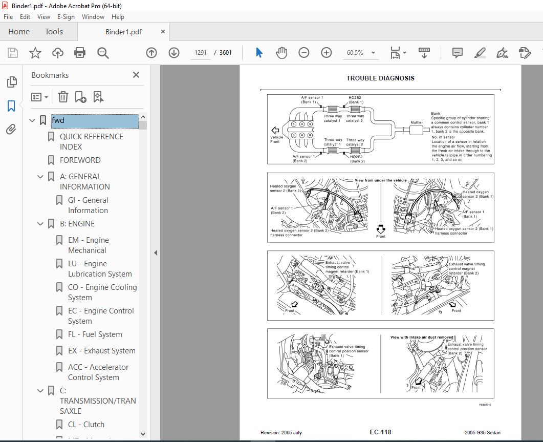 2005 INFINITI G35 Sedan V35 Series Service Manual PDF DOWNLOAD