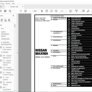 2005 NISSAN MAXIMA A34 Series Service Manual PDF DOWNLOAD