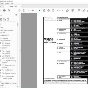 2005 NISSAN X-TRAIL T30 Series Service Manual PDF DOWNLOAD