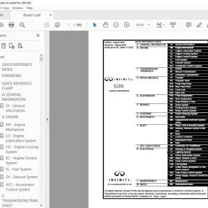 2006 INFINITI G35 Sedan V35 Series Service Manual PDF DOWNLOAD