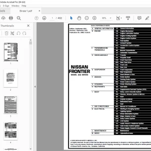 2006 NISSAN FRONTIER D40 Series Service Manual PDF DOWNLOAD