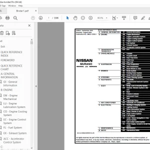 2006 NISSAN MURANO Z50 Series Service Manual PDF DOWNLOAD