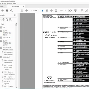 2007 INFINITI G35 Coupe V35 Series Service Manual PDF DOWNLOAD