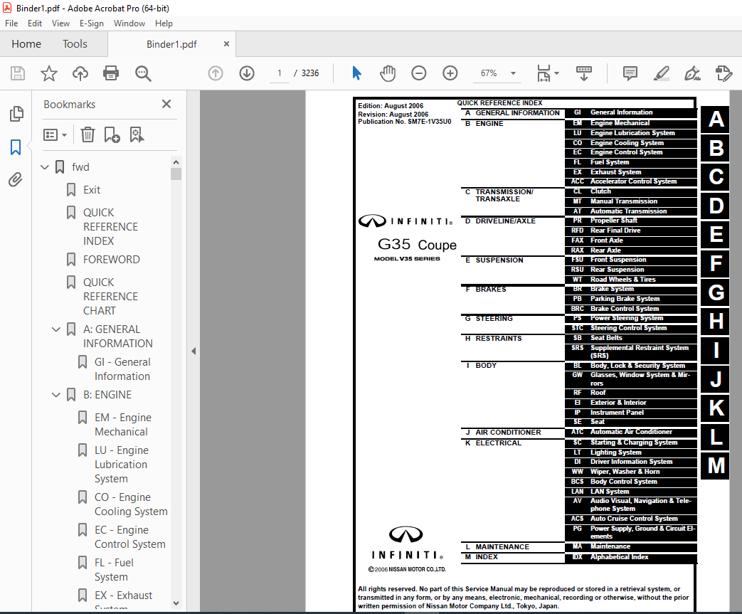 2007 INFINITI G35 Coupe V35 Series Service Manual PDF DOWNLOAD