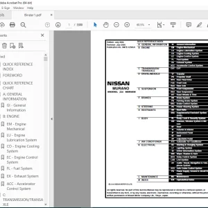 2007 NISSAN MURANO Z50 Series Service Manual PDF DOWNLOAD