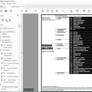 2008 NISSAN MAXIMA A34 Series Service Manual PDF DOWNLOAD