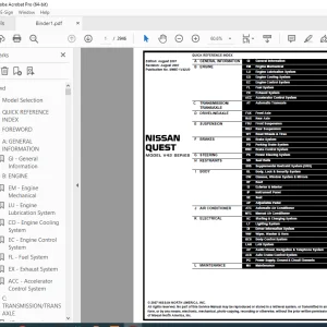 2008 NISSAN QUEST V42 Series Service Manual PDF DOWNLOAD