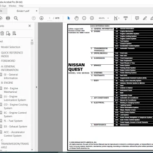 2009 NISSAN QUEST V42 Series Service Manual PDF DOWNLOAD