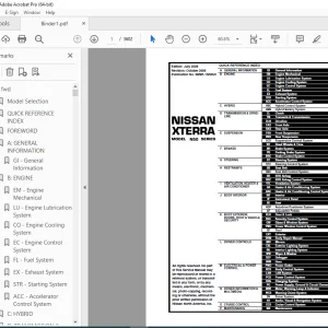 2009 NISSAN XTERRA N50 Series Service Manual PDF DOWNLOAD