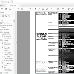 2010 HEV NISSAN ALTIMA HYBRID HL32 Series Service Manual PDF DOWNLOAD