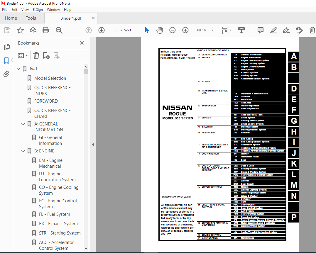 2010 NISSAN ROGUE S35 Series Service Manual PDF DOWNLOAD - HeyDownloads ...