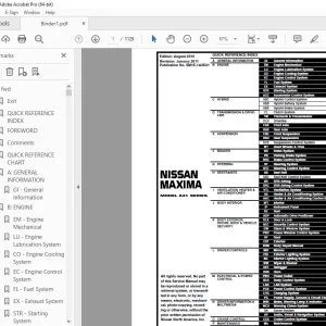 2011 NISSAN MAXIMA A35 Series Service Manual PDF DOWNLOAD
