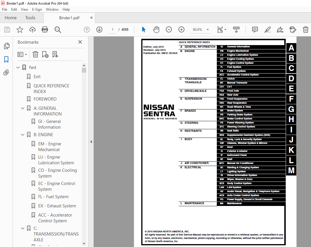 2011 NISSAN SENTRA B16 Series Service Manual PDF DOWNLOAD ...