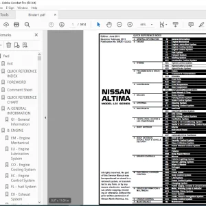 2012 NISSAN ALTIMA L32 Series Service Manual PDF DOWNLOAD