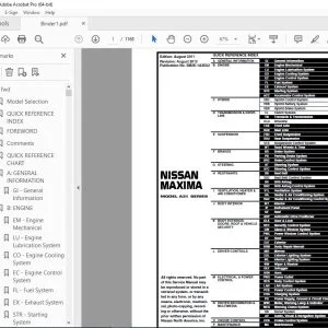 2012 NISSAN MAXIMA A35 Series Service Manual PDF DOWNLOAD