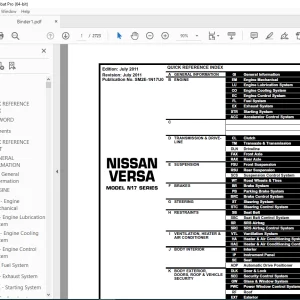 2012 NISSAN VERSA SEDAN N17 Series Service Manual PDF DOWNLOAD