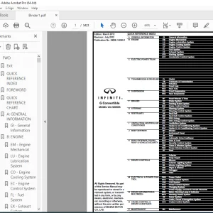 2013 INFINITI G Convertible V36 Series Service Manual PDF DOWNLOAD