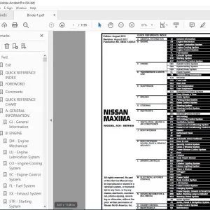 2013 NISSAN MAXIMA A35 Series Service Manual PDF DOWNLOAD