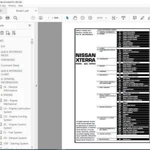 2014 NISSAN XTERRA N50 Series Service Manual PDF DOWNLOAD
