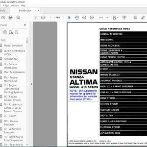 2015 NISSAN STANZA ALTIMA U13 Series Service Manual PDF DOWNLOAD