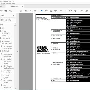 2006 NISSAN MAXIMA A34 Series Service Manual PDF DOWNLOAD