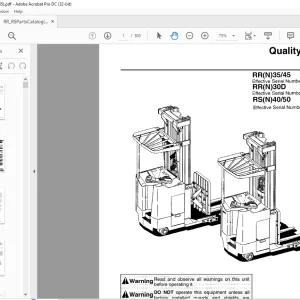 BARRETT Trucks RR(N)35 RR(N)45, RR(N)30D, RS(N)40 RS(N)50, Quality Parts Manual RRNRS-UBOOK PDF DOWNLOAD