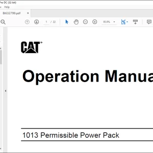 CAT 1013 Permissible Power Pack Load Haul Dump Operation Manual  - PDF DOWNLOAD