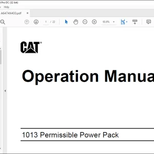 CAT 1013 Permissible Power Pack Operation Manual - PDF DOWNLOAD