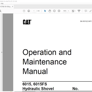 CAT 6015 6015FS Hydraulic Shovel Operation & Maintenance Manual 3847019 - PDF DOWNLOAD