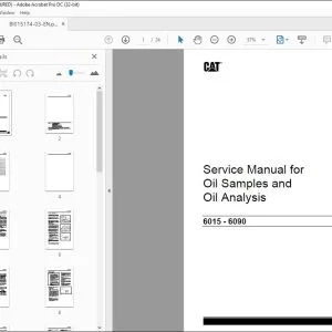 CAT 6015 6090 Oil Sample & Oil Analysis Service Manual 3847003 - PDF DOWNLOAD