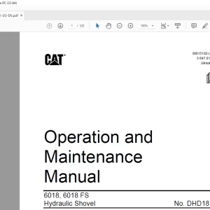 CAT 6018, 6018 FS Hydraulic Shovel Operation & Maintenance Manual BI015192 - PDF DOWNLOAD