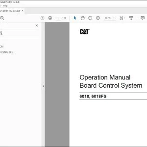 CAT 6018 6018FS Board Control System Operation Manual BI015694 - PDF DOWNLOAD