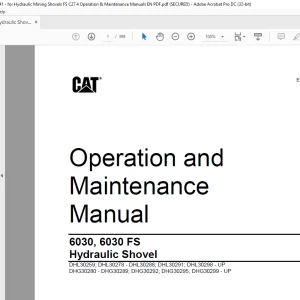CAT 6030 6030 FS Hydraulic Shovel Operation & Maintenance Manual EM023341 - PDF DOWNLOAD