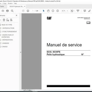 CAT 6030 6030FS  Pelle hydraulique Manuel de service 3725082 PDF DOWNLOAD (French)
