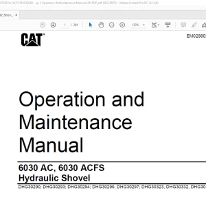 CAT 6030 AC 6030 ACFS Hydraulic Shovel Operation & Maintenance Manual EM028802 - PDF DOWNLOAD