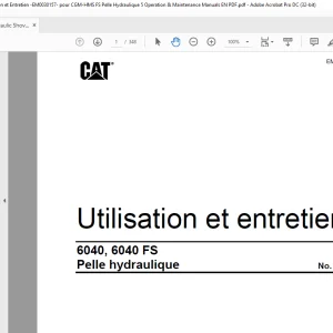 CAT 6040, 6040 FS Pelle hydraulique Utilisation et entretien EM030157-0 - PDF DOWNLOAD
