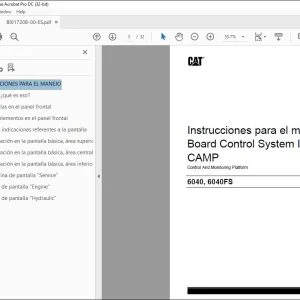 CAT 6040, 6040FS Board Control System III, CAMP Instrucciones para el manejo BI017208 - PDF DOWNLOAD (Spanish)