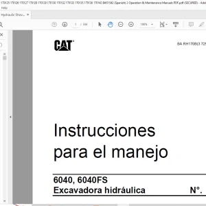 CAT 6040 6040FS Excavadora hidráulica Instrucciones Para el Manejo 3725089 - PDF DOWNLOAD (Spanish)