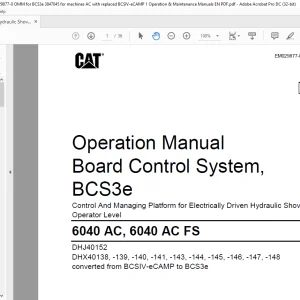 CAT 6040 AC, 6040 AC FS Board Control System, BCS3e Operation Manual EM029877-0 - PDF DOWNLOAD