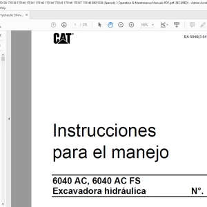 CAT 6040 AC, 6040 AC FS Excavadora hidráulica E Instrucciones Para el Manejo 3847027 - PDF DOWNLOAD (Spanish)