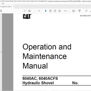 CAT 6040 AC 6040 ACFS Hydraulic Shovel Operation & Maintenance Manual 3847027 - PDF DOWNLOAD