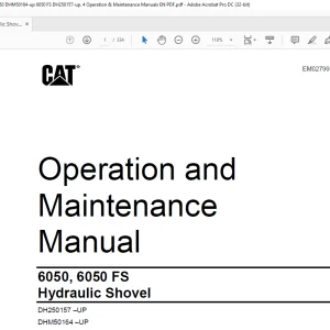 CAT 6050, 6050 FS Hydraulic Shovel Operation & Maintenance Manual EM027997-0 - PDF DOWNLOAD
