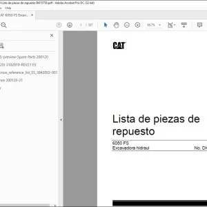 CAT 6050 FS Excavadora hidraul Lista de piezas de repuesto BI015758 - PDF DOWNLOAD (Spanish)
