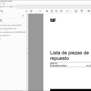 CAT 6050 FS Excavadora hidraul Lista de piezas de repuesto DH250119 - PDF DOWNLOAD (Spanish)