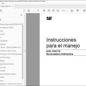 CAT 6060, 6060 FS Excavadora hidráulica Instrucciones para el manejo BI017762 - PDF DOWNLOAD (Spanish)