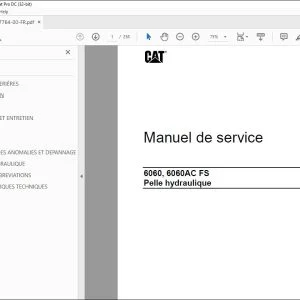 CAT 6060, 6060AC FS Pelle hydraulique Manuel de service BI017764 - PDF DOWNLOAD (French)