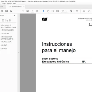 CAT 6060 6060FS Excavadora hidráulica Instrucciones para el manejo 3847013 PDF DOWNLOAD (SPANISH)