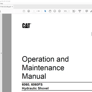 CAT 6060, 6060FS Hydraulic Shovel Operation & Maintenance Manual BI017744 - PDF DOWNLOAD